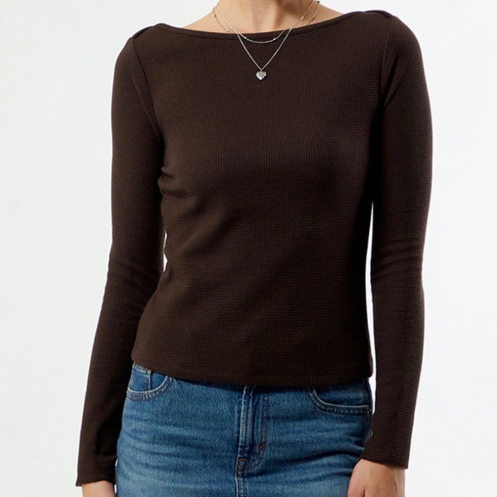 PacSun Jodi Long Sleeve Waffle Knit Top